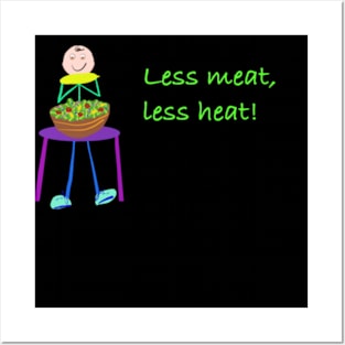 Less Meat Less Heat Posters and Art